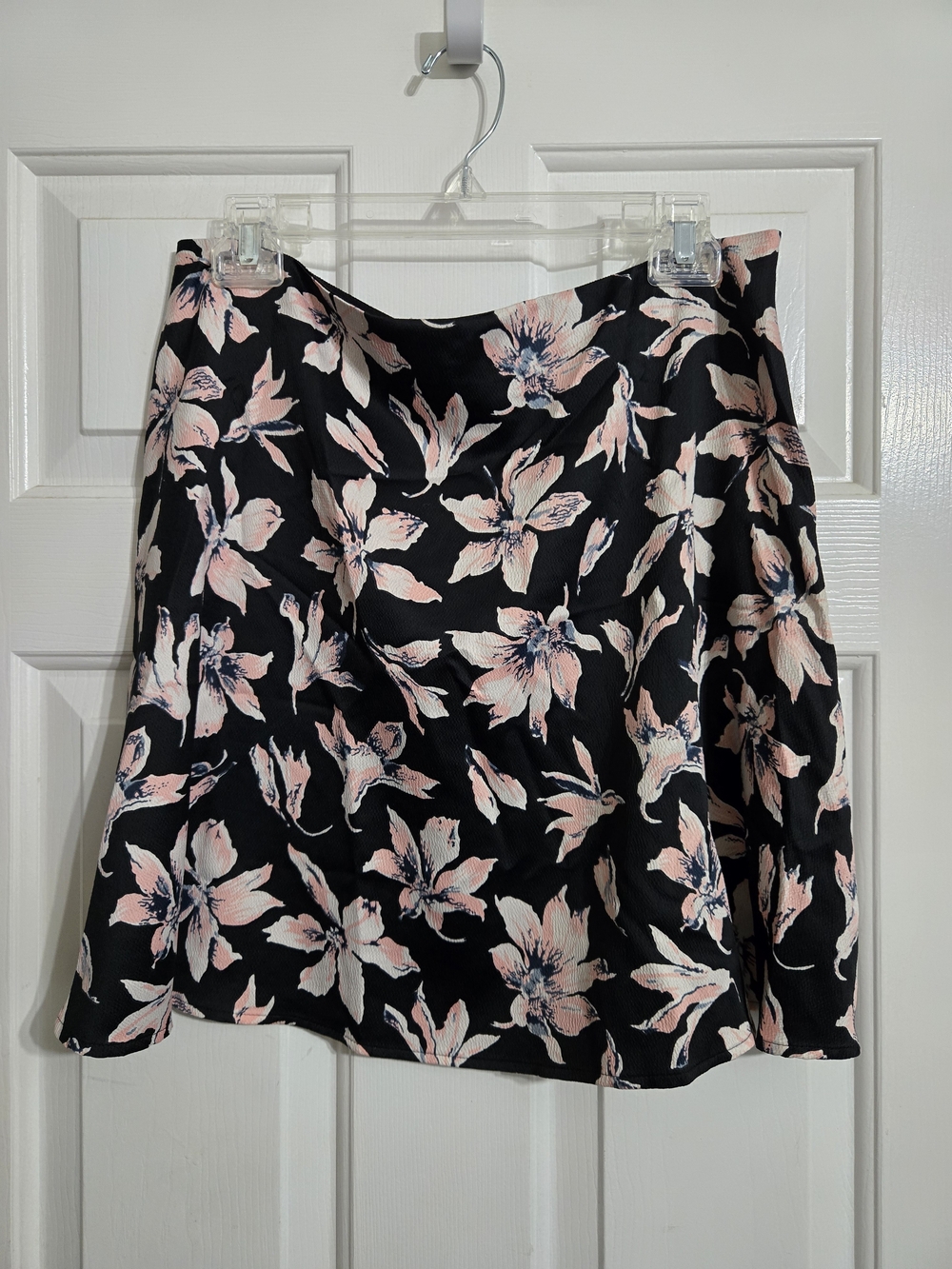 Madewell Black Mini Skirt with Pink Floral Print